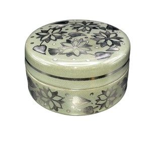 Cromaty Design Workshop Trinket Box Made in Scotland Silver Flowers Handmade